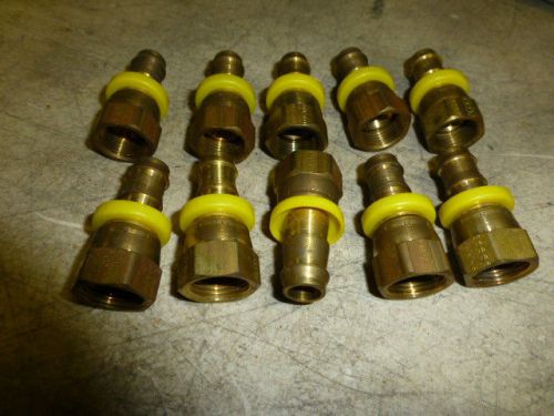 10 BRASS 1/2 FLARE X 1/2 HOSE BARB SWIVEL     NO RESERVE