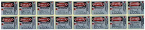 Universal laser warning label sheet 16 labels