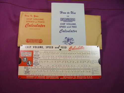 T2: Vintage Kearney &amp; Trecker Milwaukee Chip Volume, Speed &amp; Feed Calculator