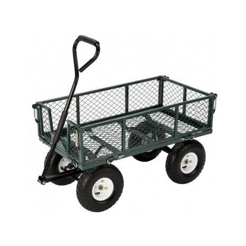 Steel Utility Cart Garden Yard Wagon Landscaping Convertible Storage Cart Patio