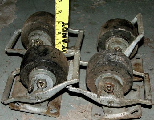 LOT 4 Albion industrial Caster wheels heavy duty locking brakes steel &amp; TPR ?