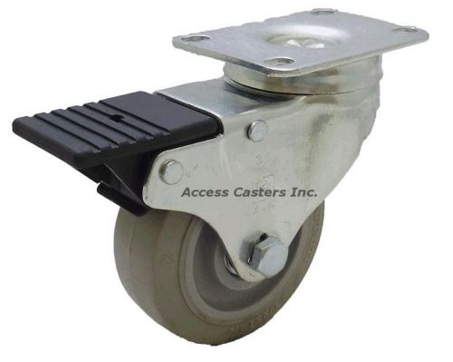 35p28in 3-1/2&#034; total lock swivel caster with brake, tpr wheel, 220 lb. capacity for sale