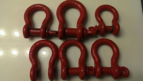 Crosby and misc shackles 6 1/2 to 4 3/4 for sale