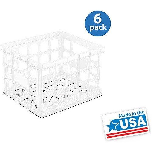 New Steralite Storage Crate- White, Model 1692 Set of 6 Free Shipping