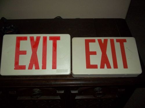 Lot of Two  Lithonia Lighting  EXIT SIGN EMERGENCY  MAN CAVE Untested