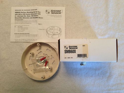 System sensor smb600 surface mounting kit junction box smoke detector  new for sale