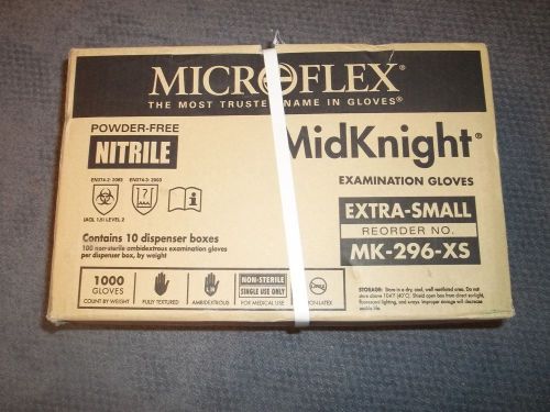 Microflex (mfx mk296xs- midknight black nitrile gloves - extra small (1000) for sale