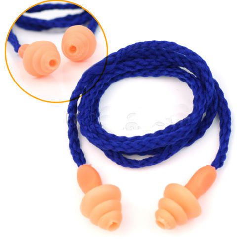 1x tree shape safety silicone soft ear plugs hearing protection muffs with cord for sale