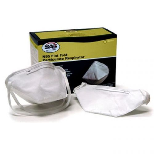 SAS N95 Flat Fold Particulate Respirator Face Dust Masks EZ 2 Breathe! 10 Pcs