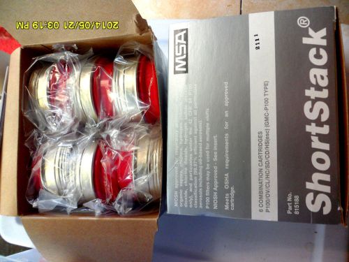 6 Pack MSA P100 Respirator Mask Combination Cartridges &#034;Shortstack&#034;