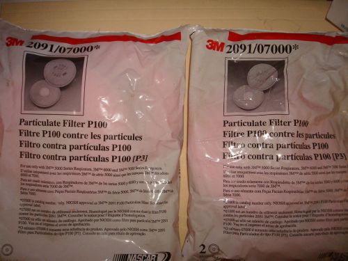 Two 3M Particulate Filter P100 2091