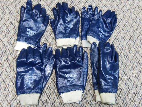 Lot of 6 pair  oil resistant rubber coated work gloves by armor for sale