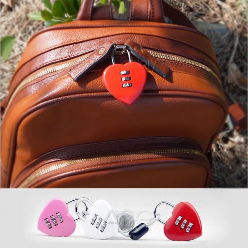 Heart Dial Digit Combination Suitcase Luggage Metal Code Password Lock Padlock