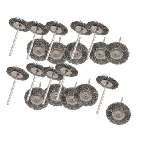 Practical 1&#034; dia gray steel wire polishing metal shank brush wheel 20 pcs gift for sale