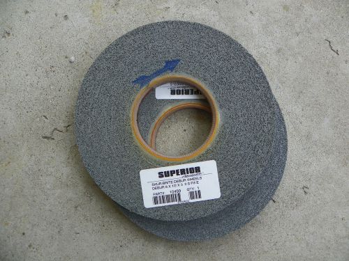 NEW LOT OF TWO SUPERIOR ABRASIVES SHUR-BRITE DEBURING WHEEL  8x1/2x3 FINE 10499