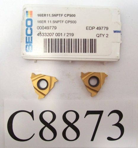 (2) new seco carbide threading inserts 16er 11.5nptf cp500   lot c8873 for sale