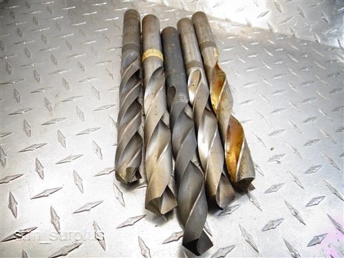 Lot of 5 hss straight shank twist drills 59/64&#034; to 63/64&#034; national union for sale
