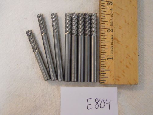 8 NEW 6 MM SHANK CARBIDE ENDMILLS. 5 FLUTE. MADE IN THE USA  {E804}