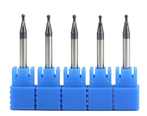 R1 mm ball carbide endmill  | tiain coated | center cutting 5 pcs metric for sale