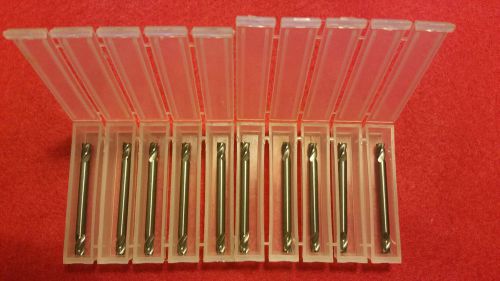 10 PCS 1/8&#034; 4 FLUTE DOUBLE END CARBIDE END MILLS MADE IN USA NEW