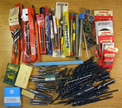 Lot of 248 new cutting tools. Drills,taps,reamers,dies and masonry drills.
