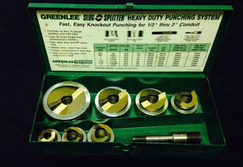 Greenlee 7307 Slug Splitter Knockout Punch Set w/ Case 1/2&#034; - 2&#034;, great shape