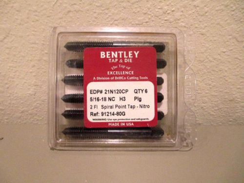 Bentley Tap &amp; Die 21N120CP, 5/16-18 NC Set Of 6