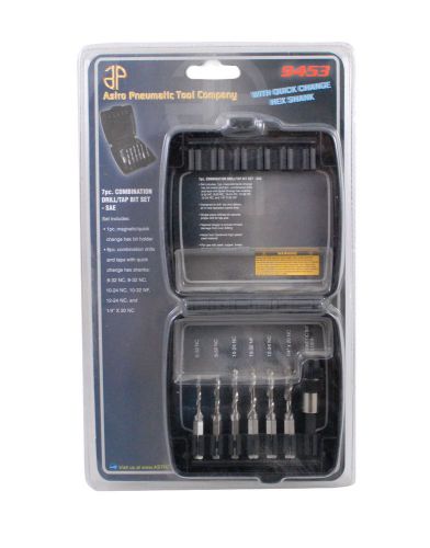 Astro pneumatic tools 9453 sae 7-piece combination drill/tap bit set for sale