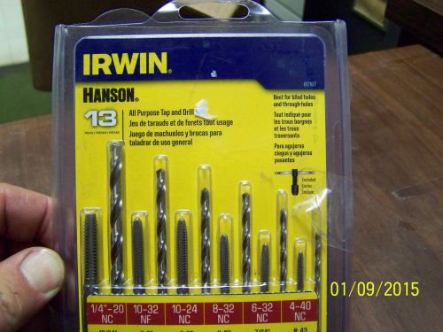 Irwin 80187 13-Piece Tap and Drill Bit Set (6-32 to 1/4&#034;-20)
