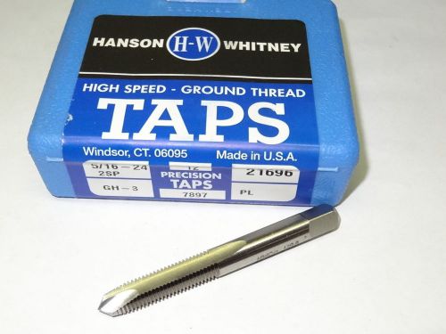 New hanson whitney 5/16-24 nf h3 2fl gh-3 plug hss spiral point tap 21696 usa for sale