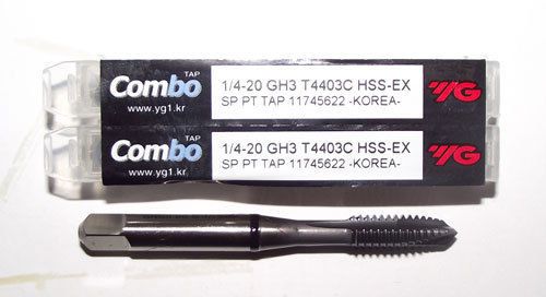 3pc 1/4-20 YG1 Combo Tap Spiral Point Taps for Multi-Purpose Coated