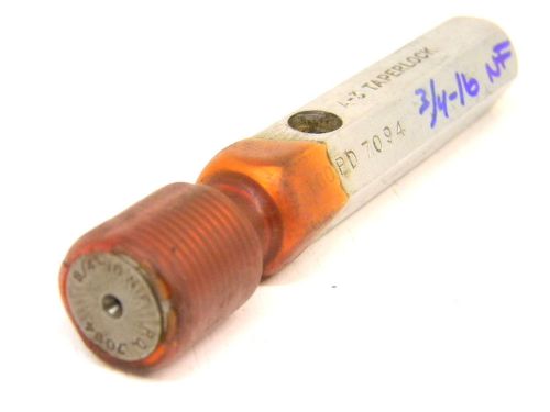 Used pratt &amp; whitney 3/4&#034; x 16 nf thread plug gage (go pd: .7094) a-3 taperlock for sale