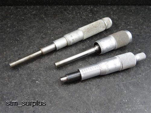 Lot of 3 precision micrometer heads mitutoyo lufkin for sale