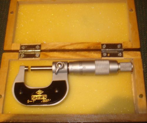 Fowler 0-1 in micrometer w/ carbide faces .0001 graduations ratchet stop for sale