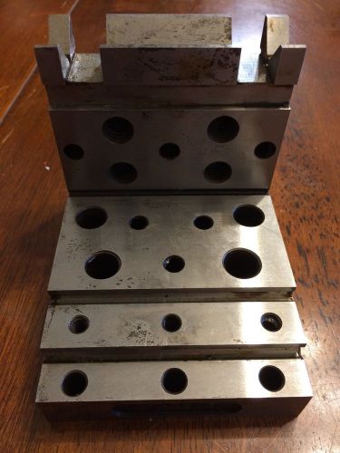Precision Ground Hardened Steel Stepped Tapped Angle Plate Toolmaker Made