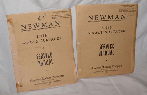 Newman S-248 Single Surfacer Service Manual