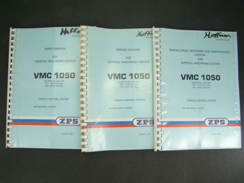 ZPS Vertical Machining Center VMC1050 Manual Set Maintenance, Service, &amp; Parts