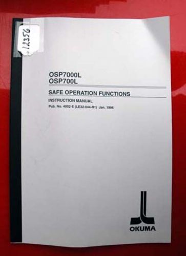Okuma Safe Operation Functions Instruction Manual 4002-E (LE32-044-R1) Inv.12356