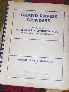 Grand Rapids No 26 Surface Grinder Parts Catalog/Manual