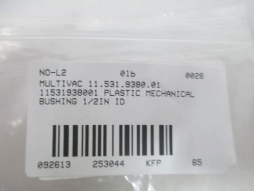 Lot 2 new multivac 11.531.9380.01 11531938001 plastic bushing 1/2in id d253044 for sale