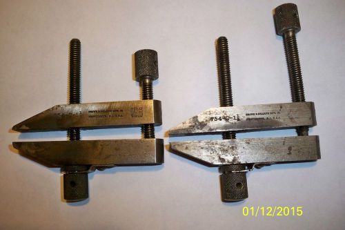 Pair brown &amp; sharpe no. 754 c 1-1/2 inch machinist parallel clamps! neat! for sale