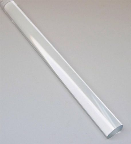 Clear Acrylic Plexiglass Extruded Rod 1&#034; x 11-3/4&#034; Transparent 1 Piece