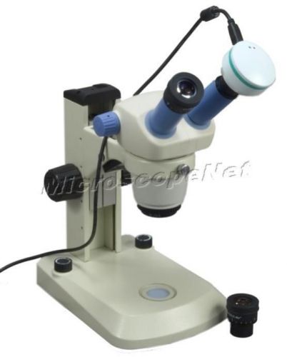 Zoom 7.5x-90x binocular stereo led microscope with 2mp digital camera for sale