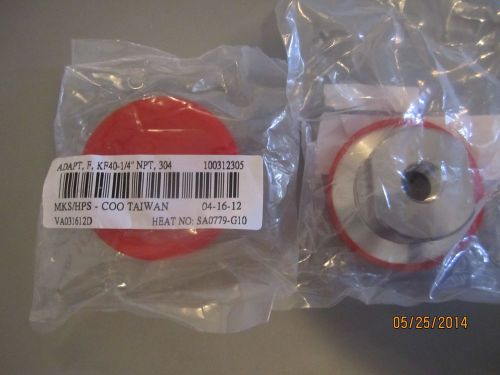 Mks/hps kf40 kf flanged x 1/4&#034; npt adapter  #100312305 lot of 7 for sale