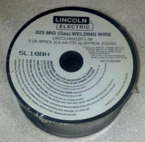 Lincoln Electric Gas Welding Wire .025 MIG Lincolnweld L-56 2LB spool