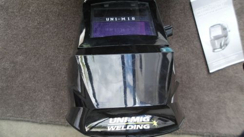 Uni-mig welding helmet auto darkening black gloss for sale