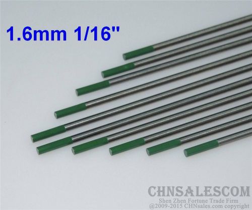 10 pcs WP 1.6X150mm 1/16&#034;X6&#034; Pure Tungsten Electrode Green