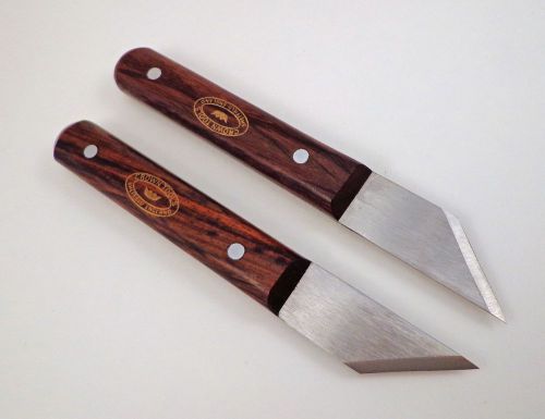 Made in UK Crown Pair Right &amp; Left Hand Marking Striking Knives Rosewood Handle