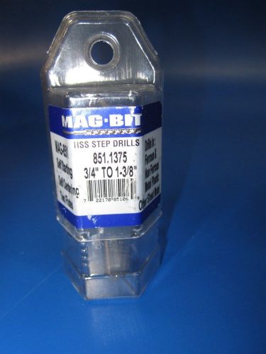 Mag bit 851.1375 high speed self starting hss step drill bit 3/4&#034; to 1-3/8&#034; for sale