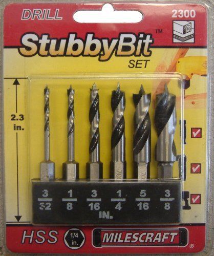 Milescraft 2300 wood stubby drill bit set. woodworking, carpentry for sale
